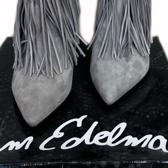 SAM EDELMAN BELINDA FRINGED HEELED BOOTIE - LIKE NEW - Picture 2 of 9